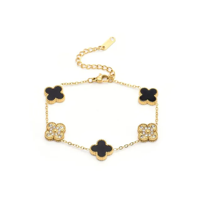 Brățară Rafini Midnight Charm oțel aur 18K reglabilă